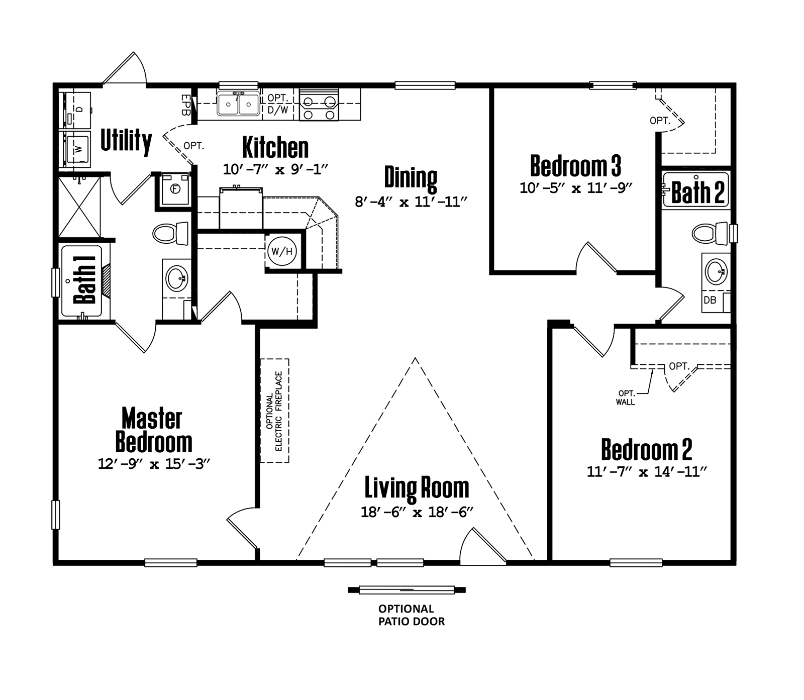 LG Doublewide 32×48-32B Floor Plan