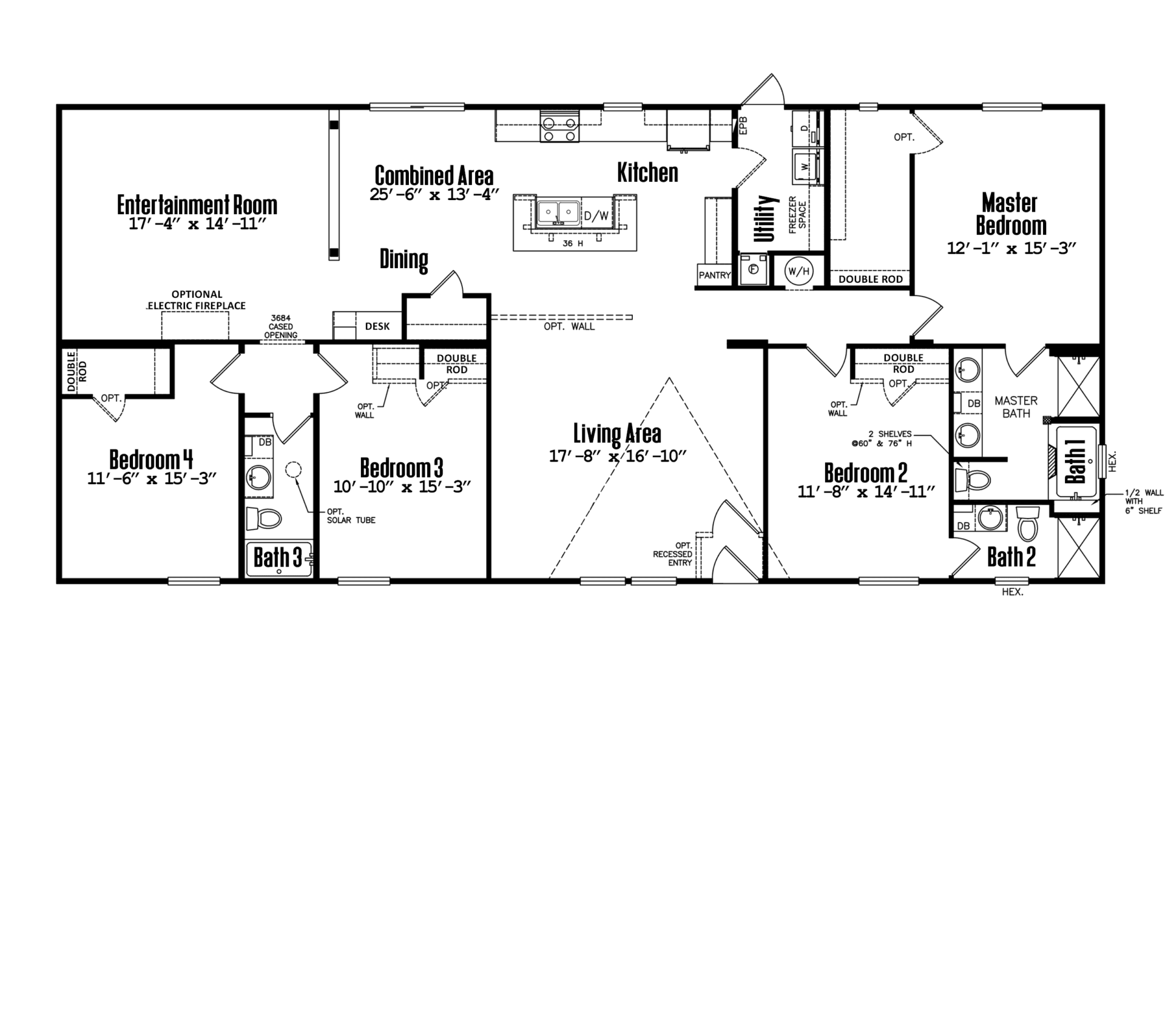 LG Doublewide 32×72-43A Floor Plan