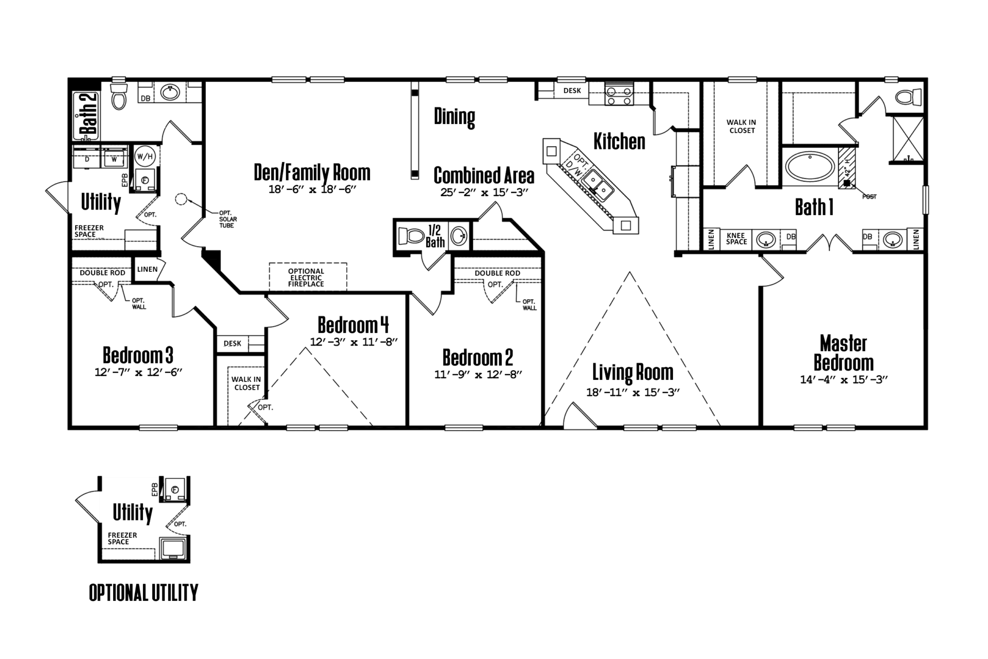 LG Doublewide 32×80-42.5B Floor Plan