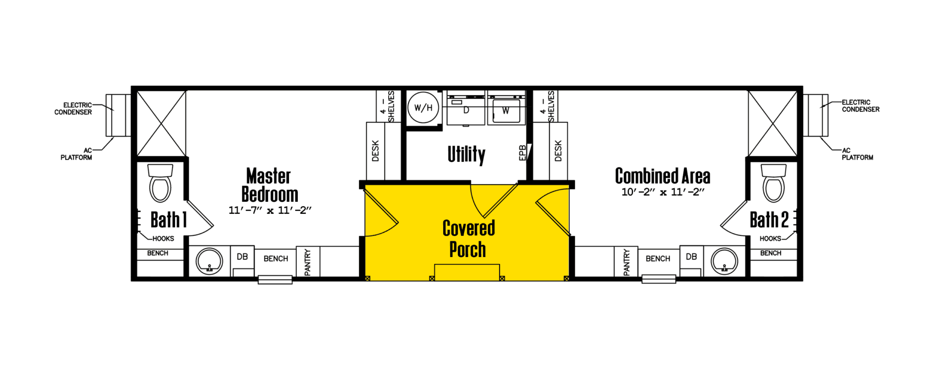 LG Tiny Home 12×40-22A Floor Plan